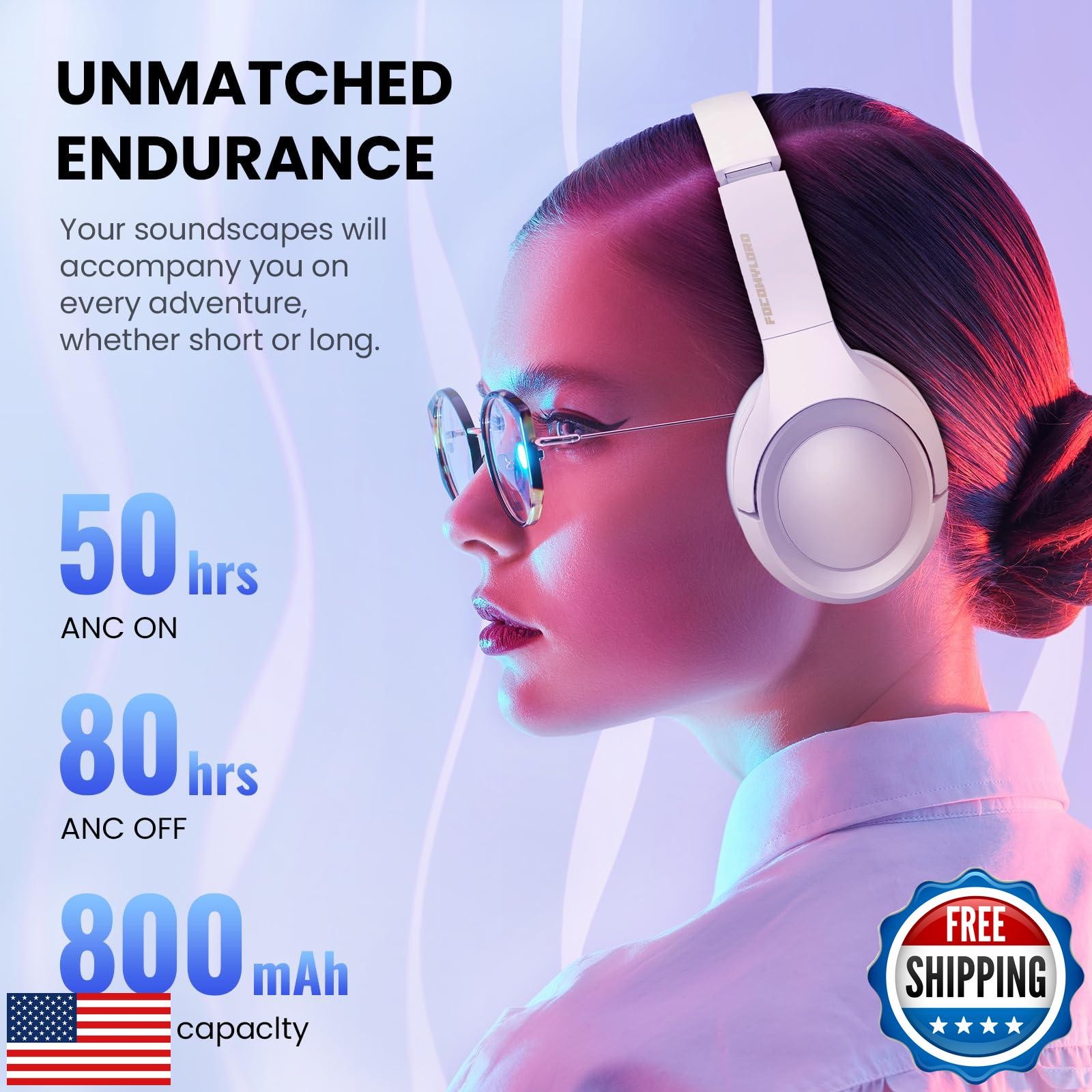 Active Noise Cancelling Headphones with Transparency Mode, 80H Playtime Wirel
