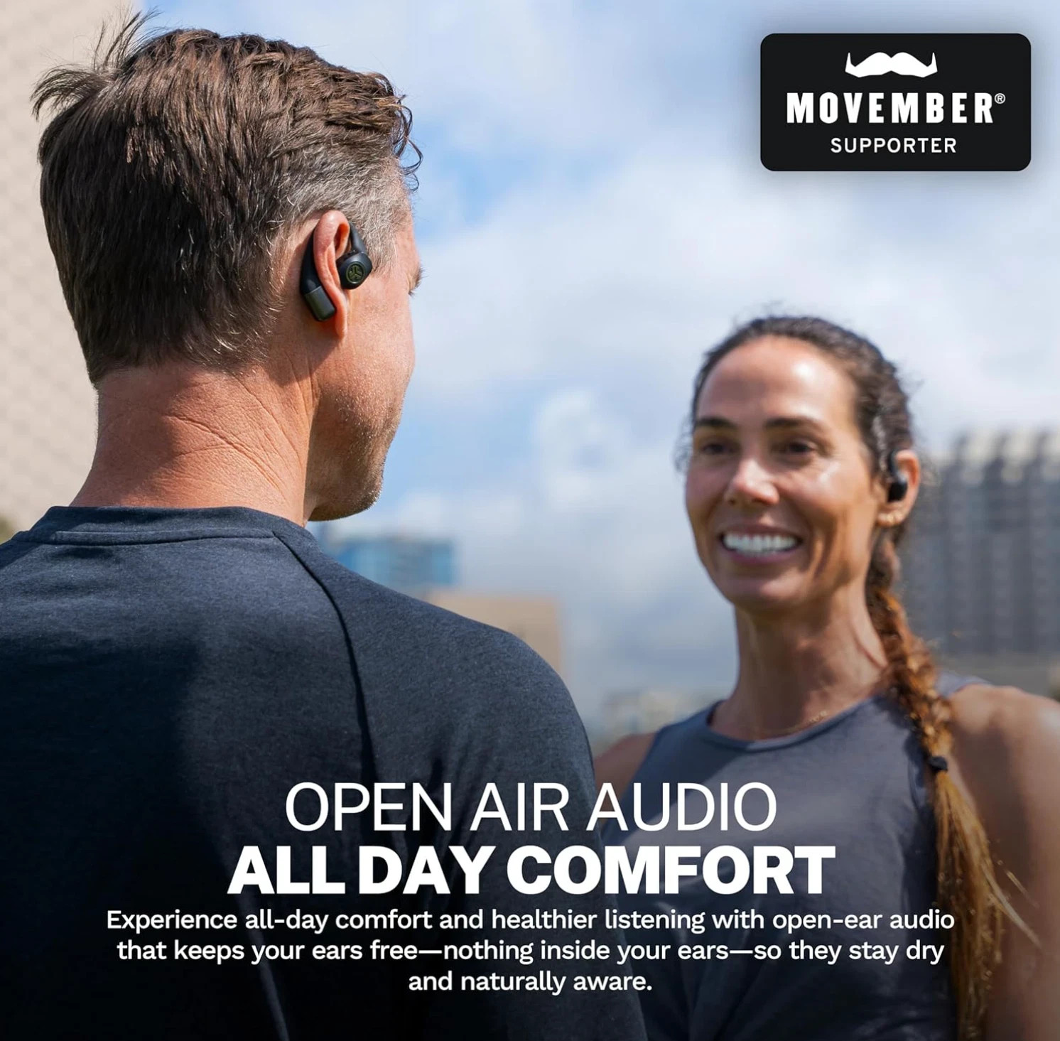 JLab Epic Open Sport Earbuds Black Bluetooth Open-Ear Used Tested