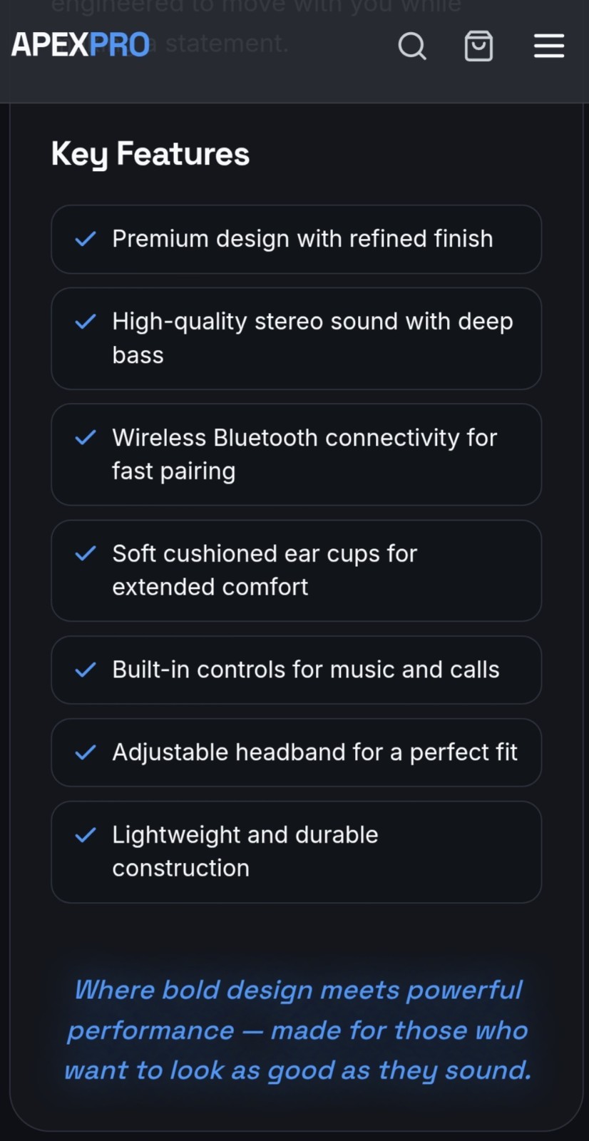 ApexPro APEX PRO Wireless Bluetooth Over-Ear Headphones w/ In-Line Control.
