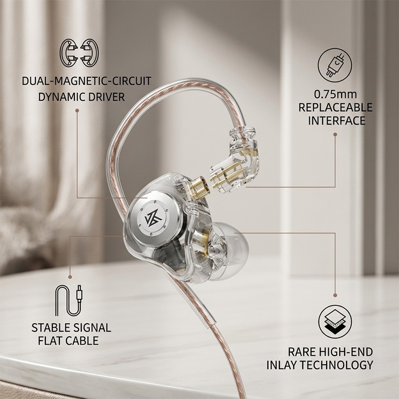 KZ EDX PRO Earphones Headphones Wired in Ear Earbuds HiFi Deep Bass Sound M6T5