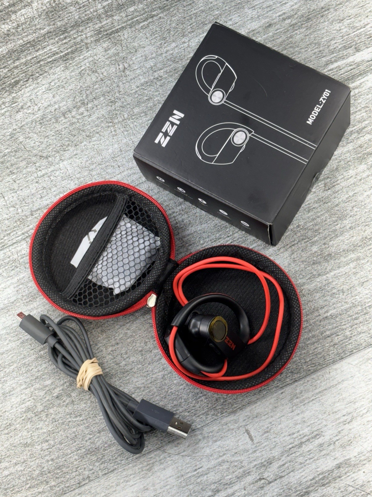 ZZN ZY01 Bluetooth Earphones Headphones Sweatproof Sports Gym Running Ear Buds