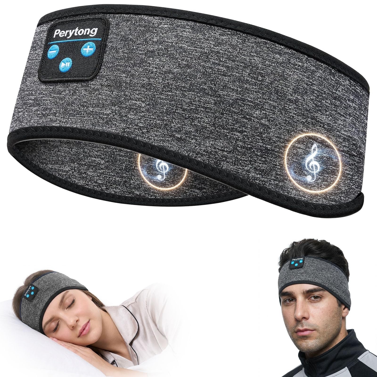 Bluetooth 5.4 Sleep Headphone Wireless Headband Side Sleeper SweatProof