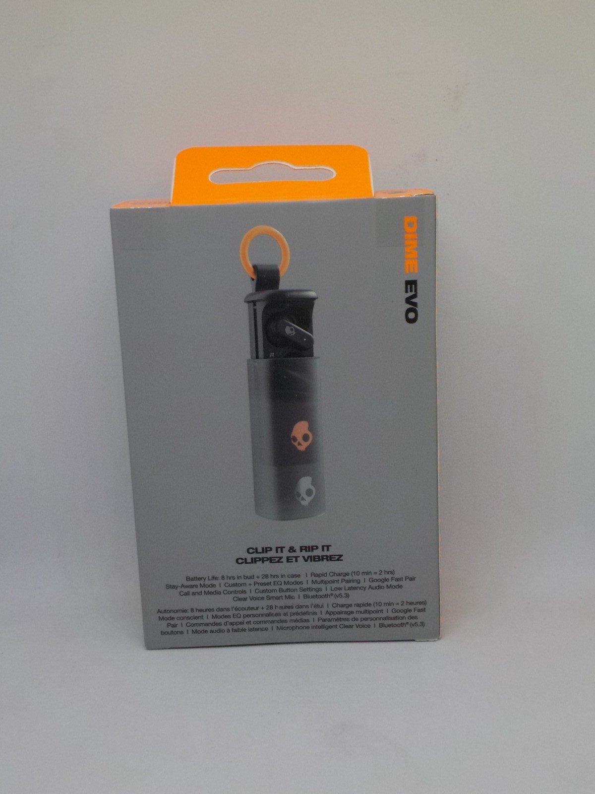 New Skullcandy Dime Evo Wireless Earbuds with Clip-Anywhere Case – True Black