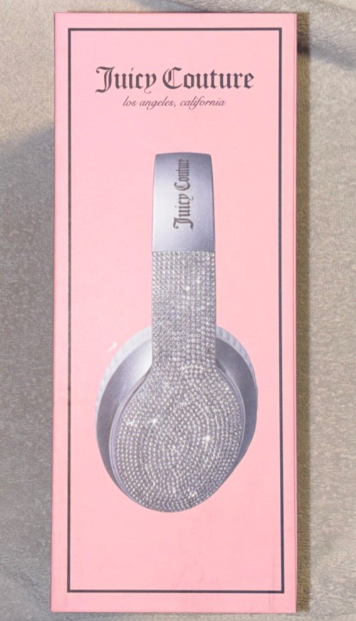 New Juicy Couture Wireless Headphones Bedazzled Gems Pink Bluetooth Electronics