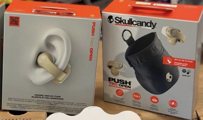 Skullcandy Push 720 Open Wireless Open Ear Bluetooth Earbuds, Headphones