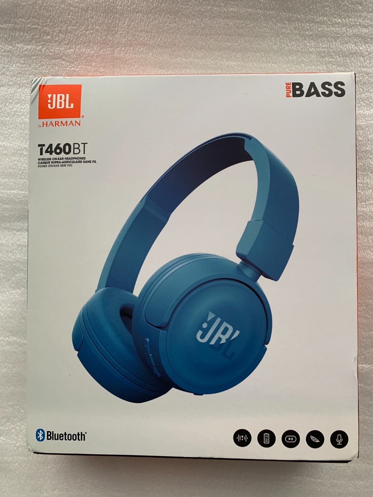 JBL T460BT Wireless On-Ear Headphones – Blue New Unopened