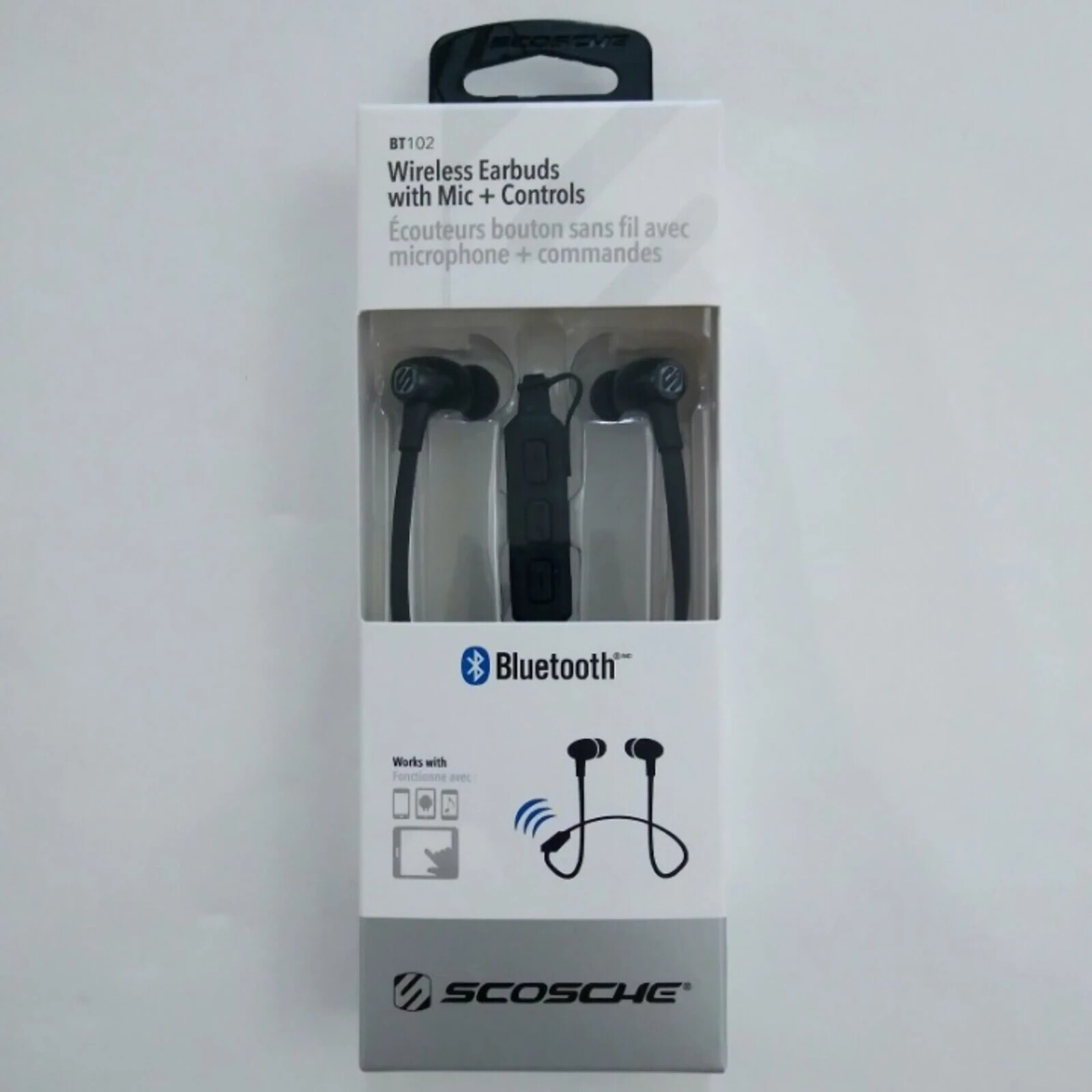 Scosche BT102 Rechargeable Bluetooth Wireless Earbuds Black Headphones Running