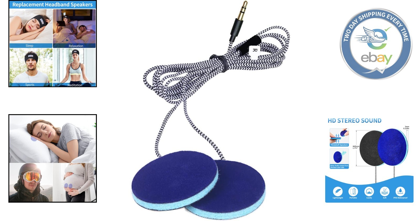 Lightweight 3mm Stereo Pillow Speakers with 3.5mm Jack – Relaxation Essentials