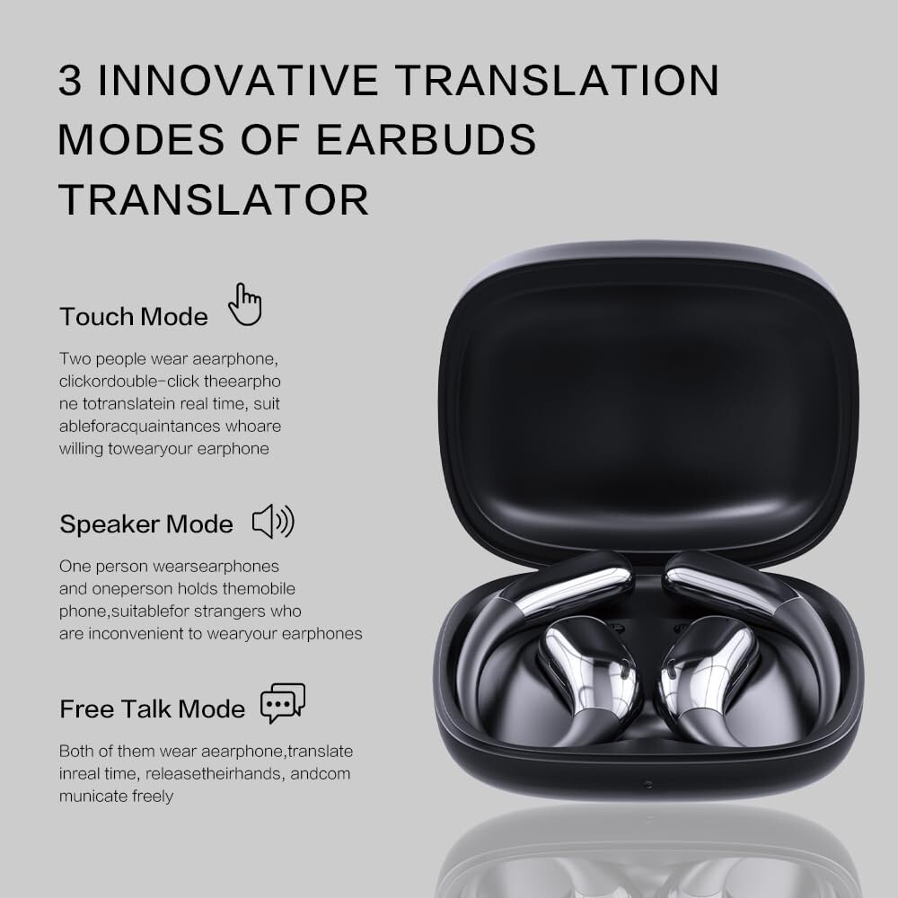 3-in-1 AI Smart Voice Translation Earbuds Real Time Translator 135+ Languages