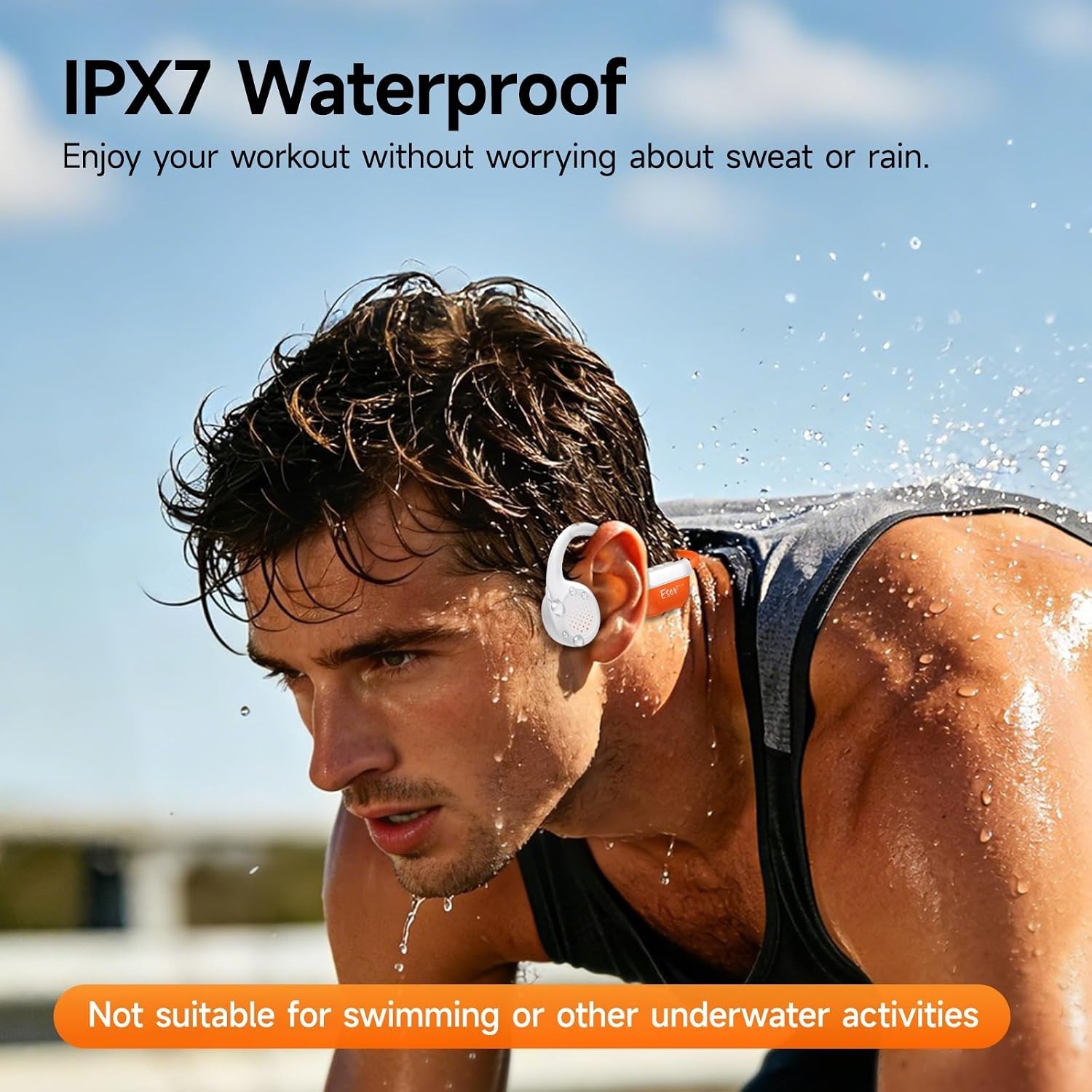 Auriculares de Conducción Ósea Bluetooth 6.0 IPX7 10H para Deportes. Nuevo