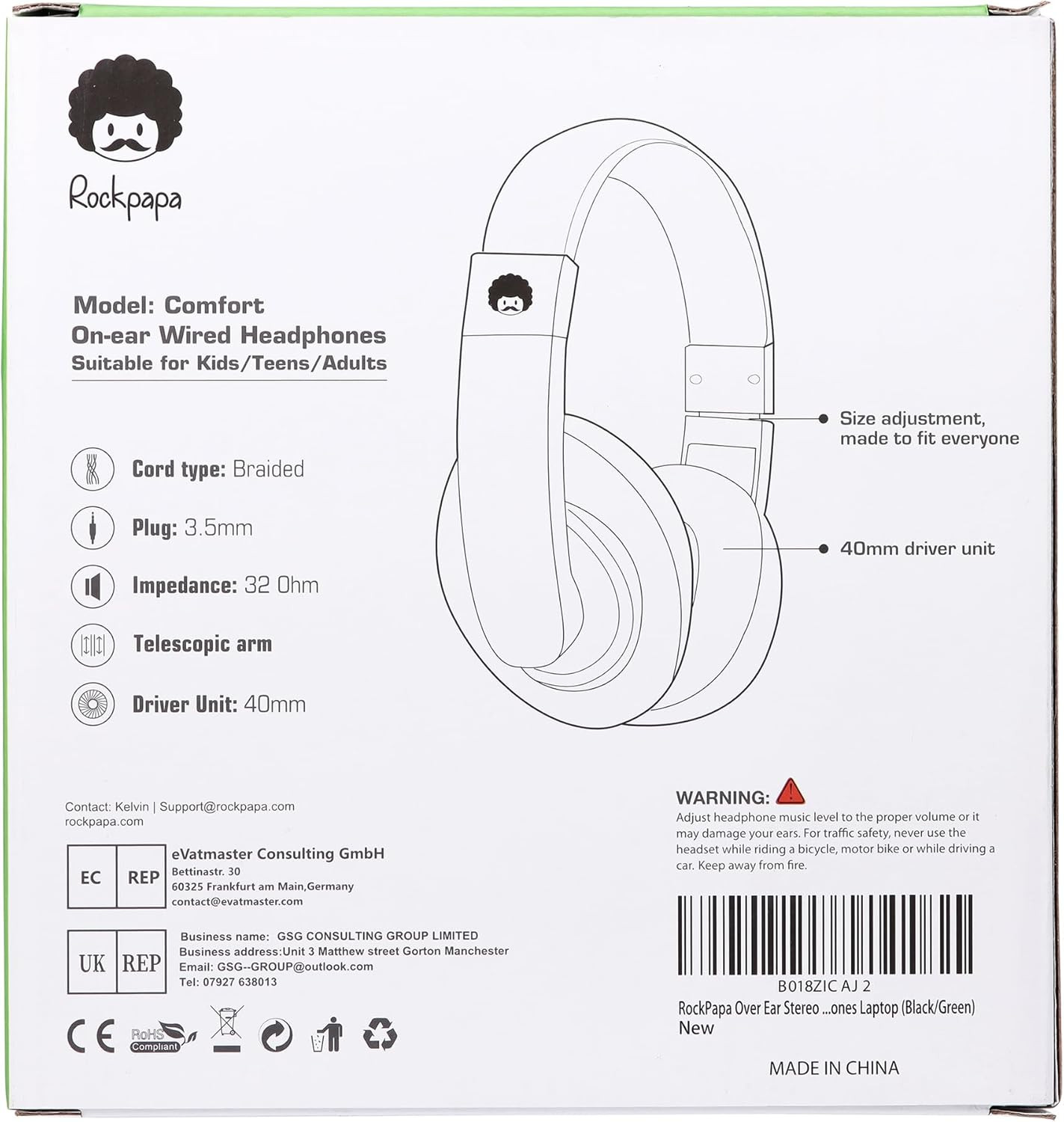 Comfort Kids Headphones for School, Lightweight Childrens Boys Girls Teens Over-
