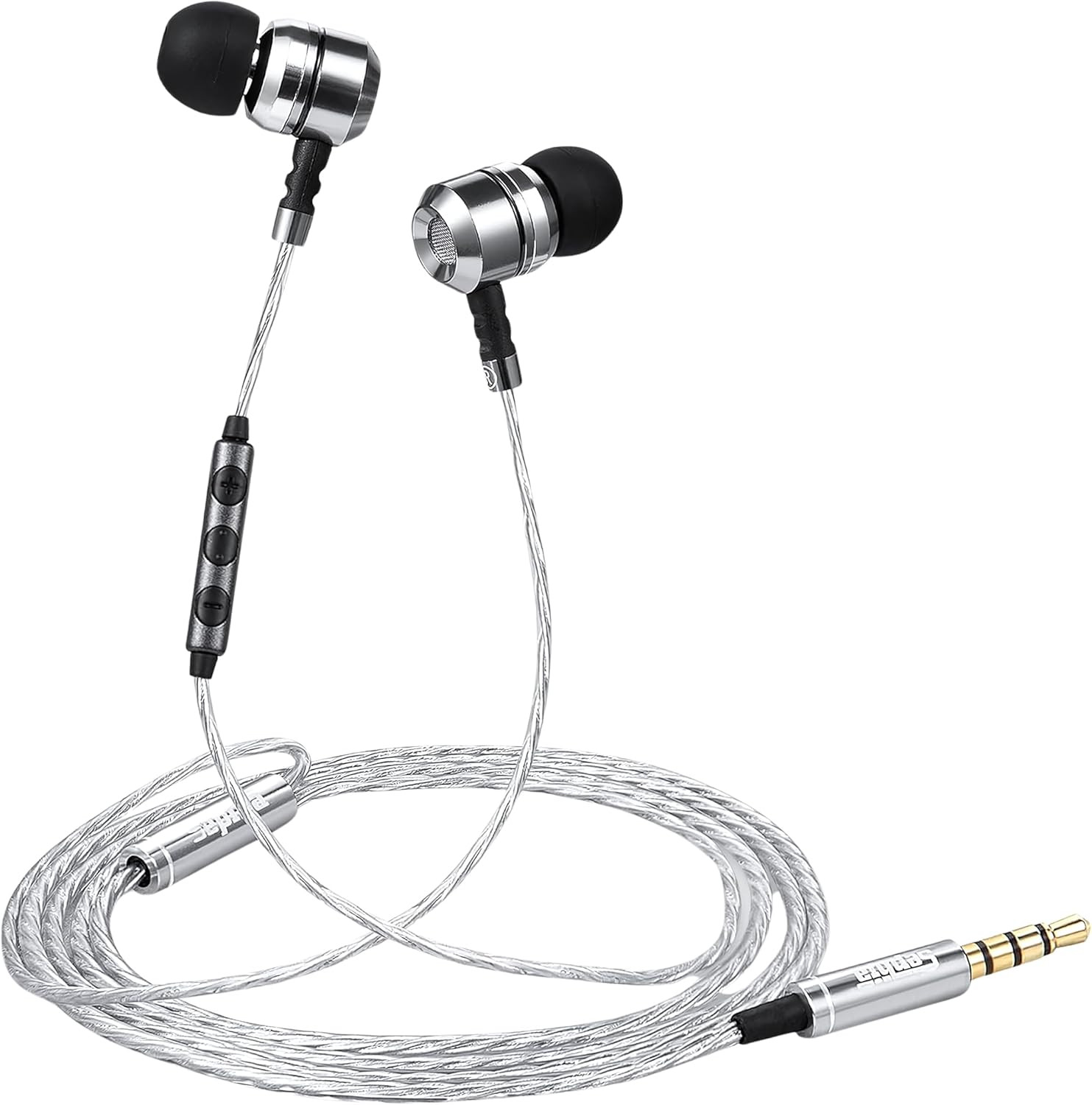 Auriculares con Cable y Microfono Bass Profundo Jack 3 5mm Anti Enredos SonidoHD