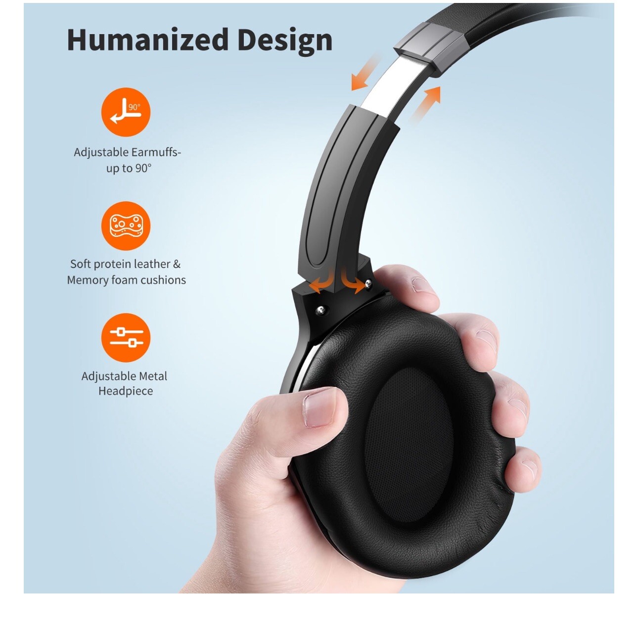 VILINICE Noise Cancelling Headphones, Wireless Headphones With Microphone, Q8
