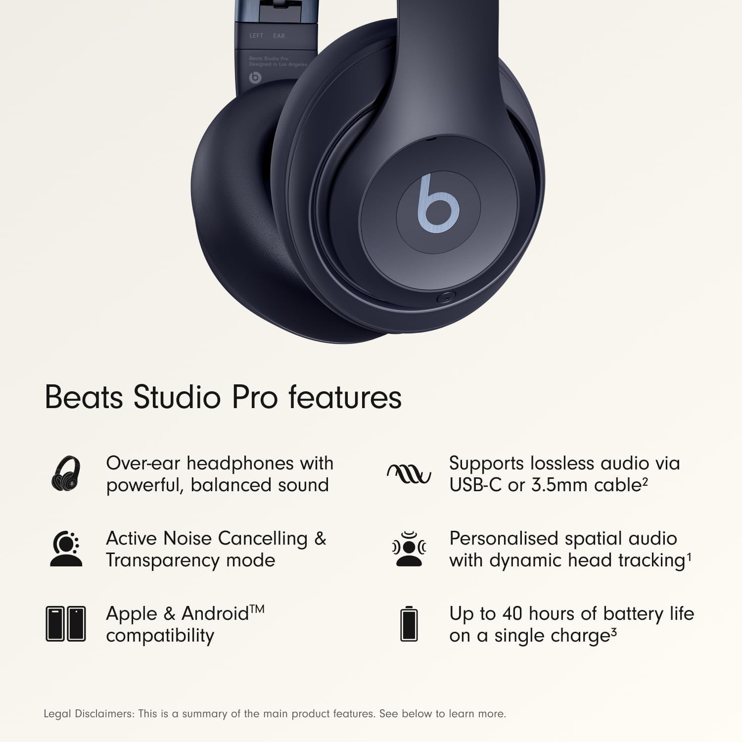 Beats Studio Pro – Premium Wireless Over-Ear Headphones – Navy *NEW SEALED*