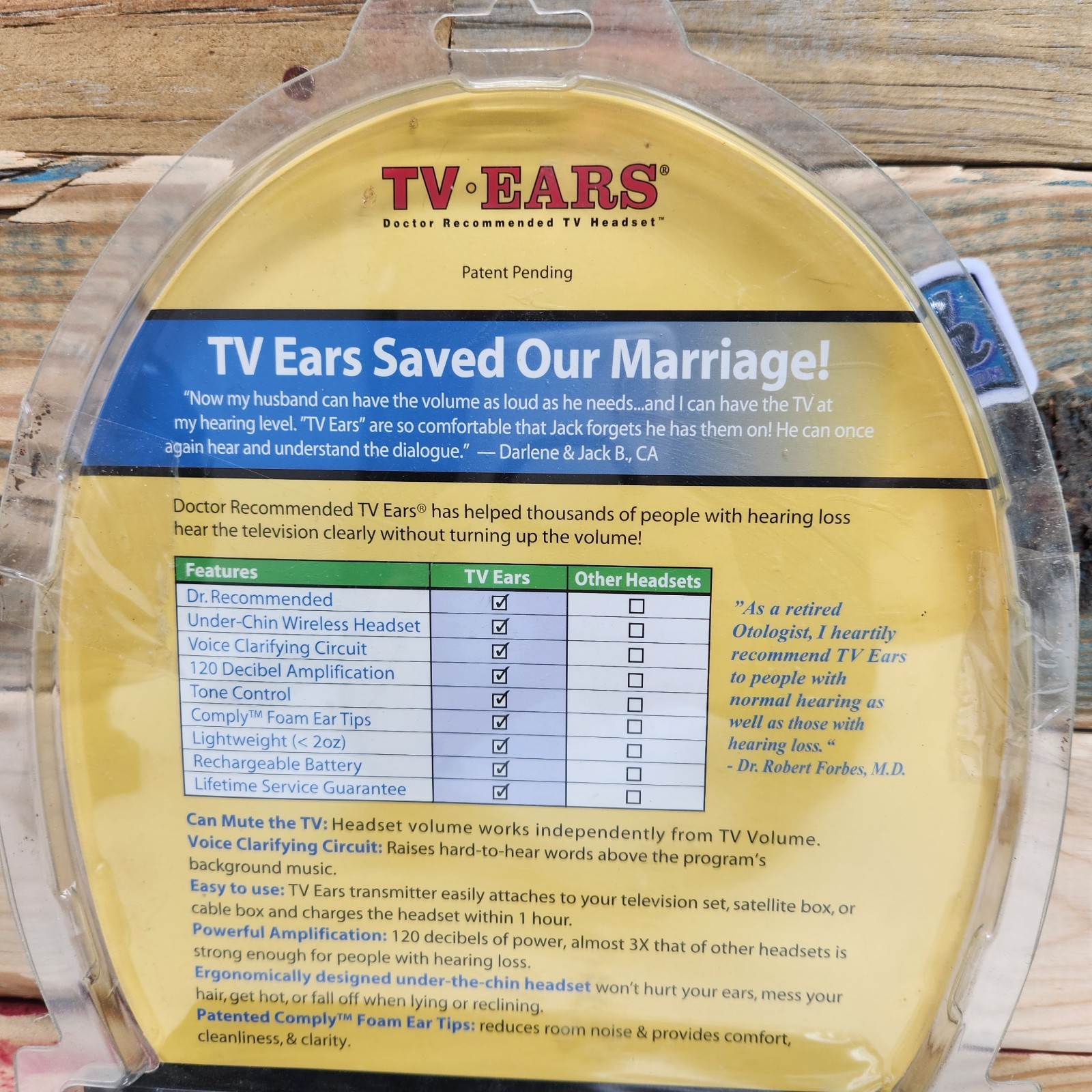 TV EARS 2.3 MHz Wireless Headset 2008 Hearing Aid Device Missing Charger
