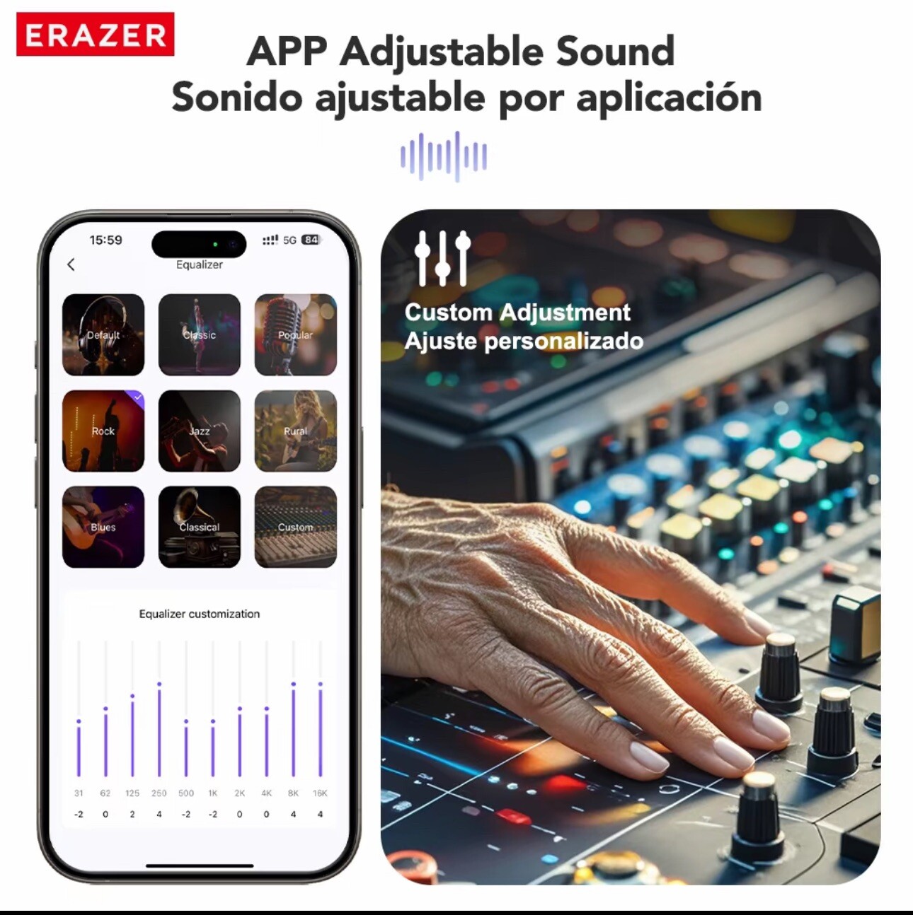 ERAZER XP6 Translate Earbuds Open Free Wireless Bluetooth Earbuds