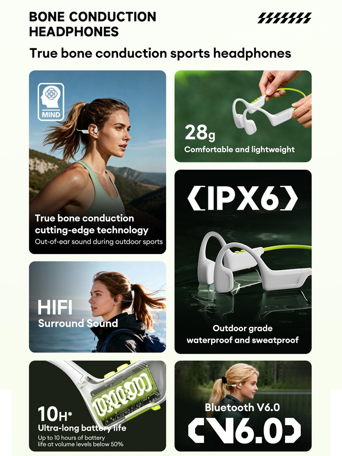 Choice S102 Wireless Bone Conduction Ipx6 Waterproof Sports Headphones