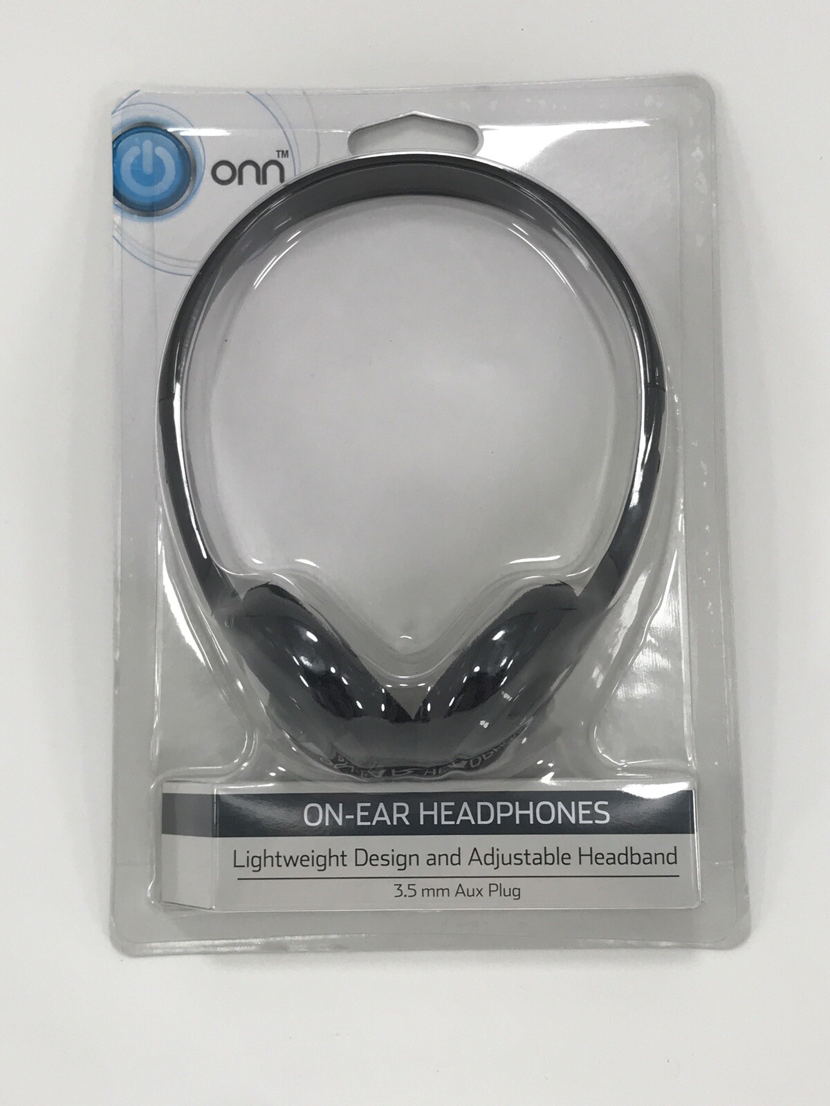 ONN ON EAR 3.5 mm Headphones Black Lightweight with Adjustable Headband New