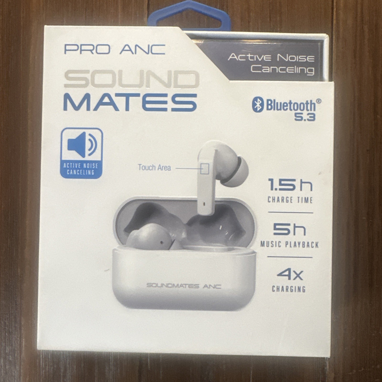 Tzumi SoundMates Pro ANC Bluetooth 5.0 Wireless Earbuds – White