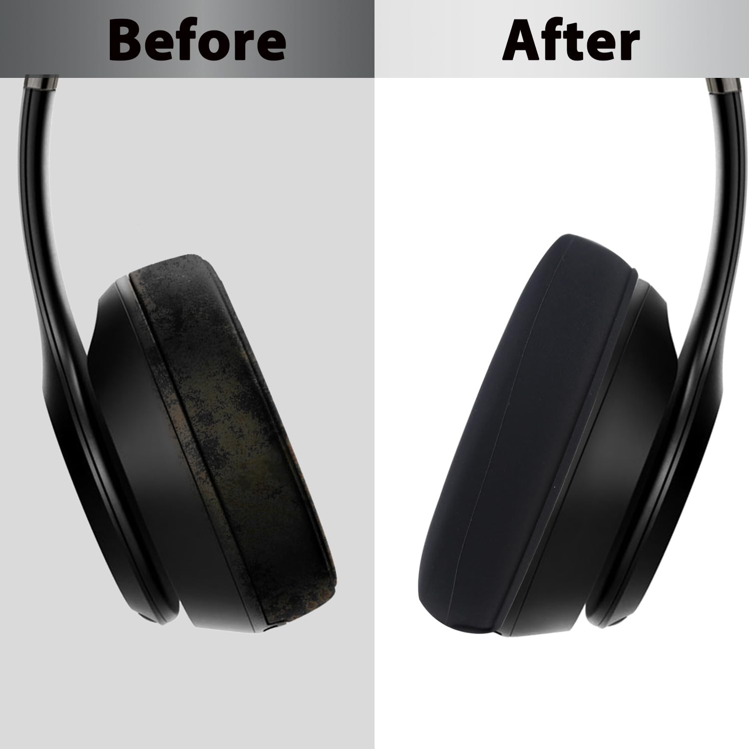 Adhiper Sweat Earpad Covers Accessories for Beats Solo 4, Solo 3 – Black | Soft