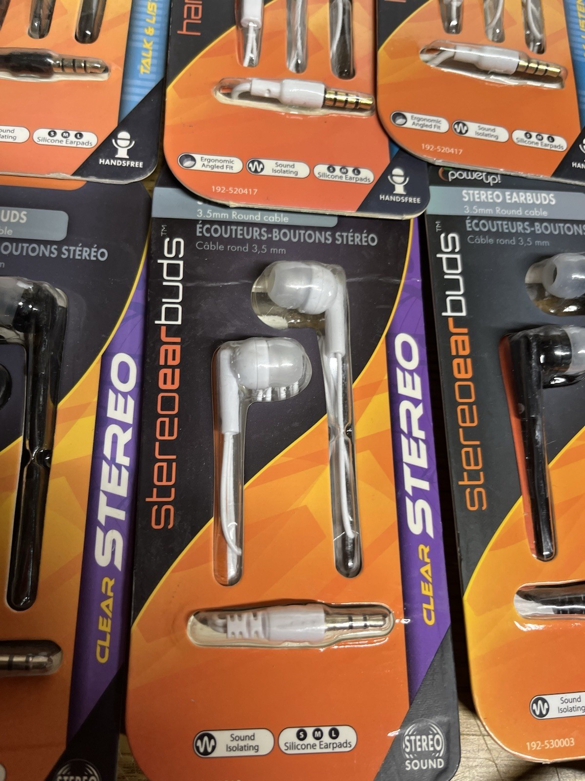 16x Power Up Hamds Free, Stereo, Thumpin Bass Earbuds Bulk Wholesale 3.5mm Round