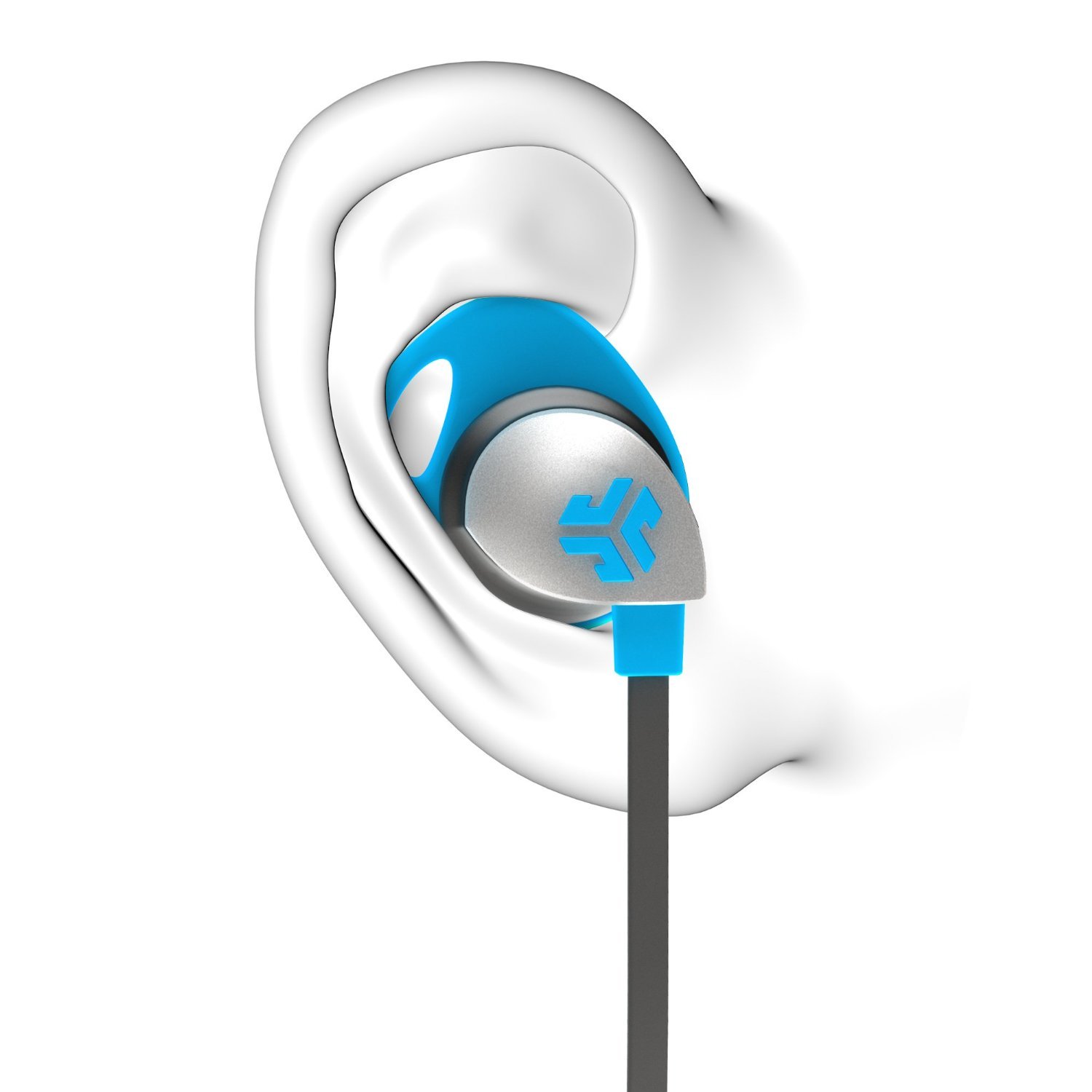 New JLAB EPIC-BLUGRY-BOX Earbuds Universal Mic with Track Control Blue/Gray