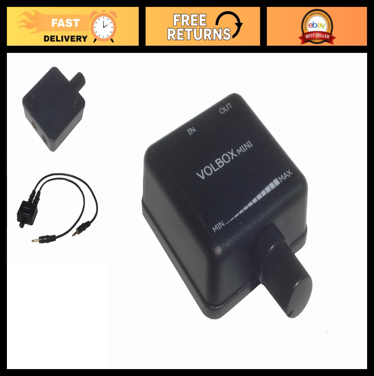 Mini Inline Volume Control – Headphone Audio Adjuster, 3.5mm Aux Attenuator