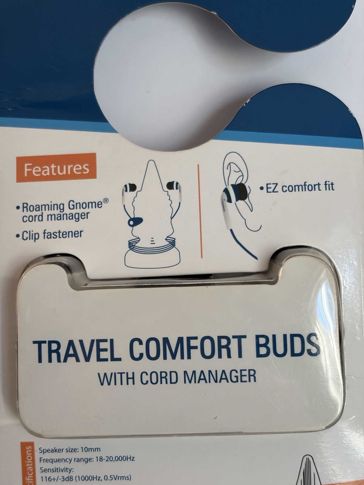 TRAVELOCITY FREE ROAMING GNOME TRAVEL COMFORT EAR BUDS & CORD MANAGER