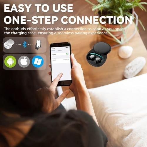 Sleep Earbuds for Side Sleepers Wireless Noise Cancelling Bluetooth 5.3 Gold