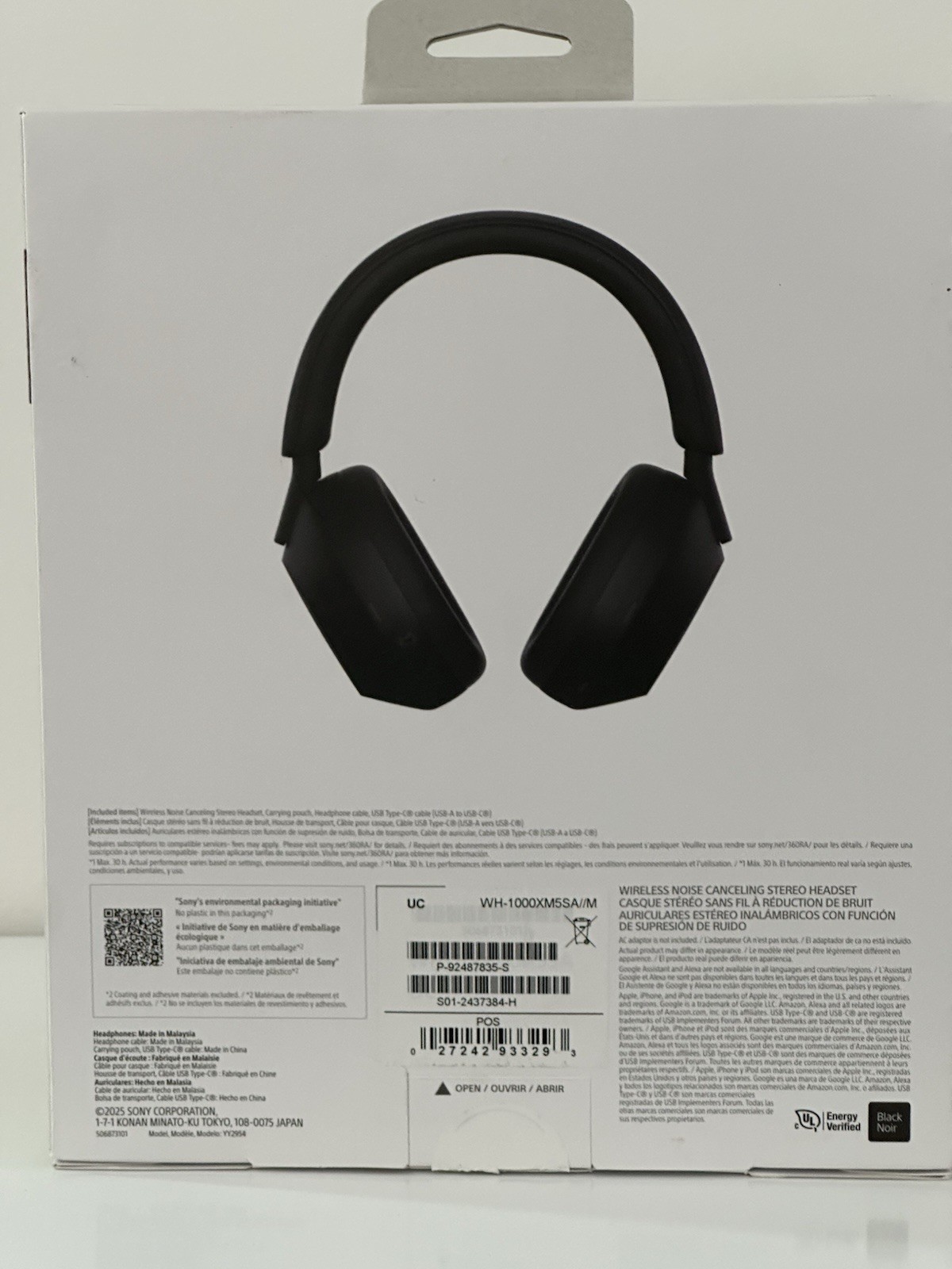 Sony WH-1000XM5 Wireless Noise Canceling Over the Ear Headphones Black Open Box