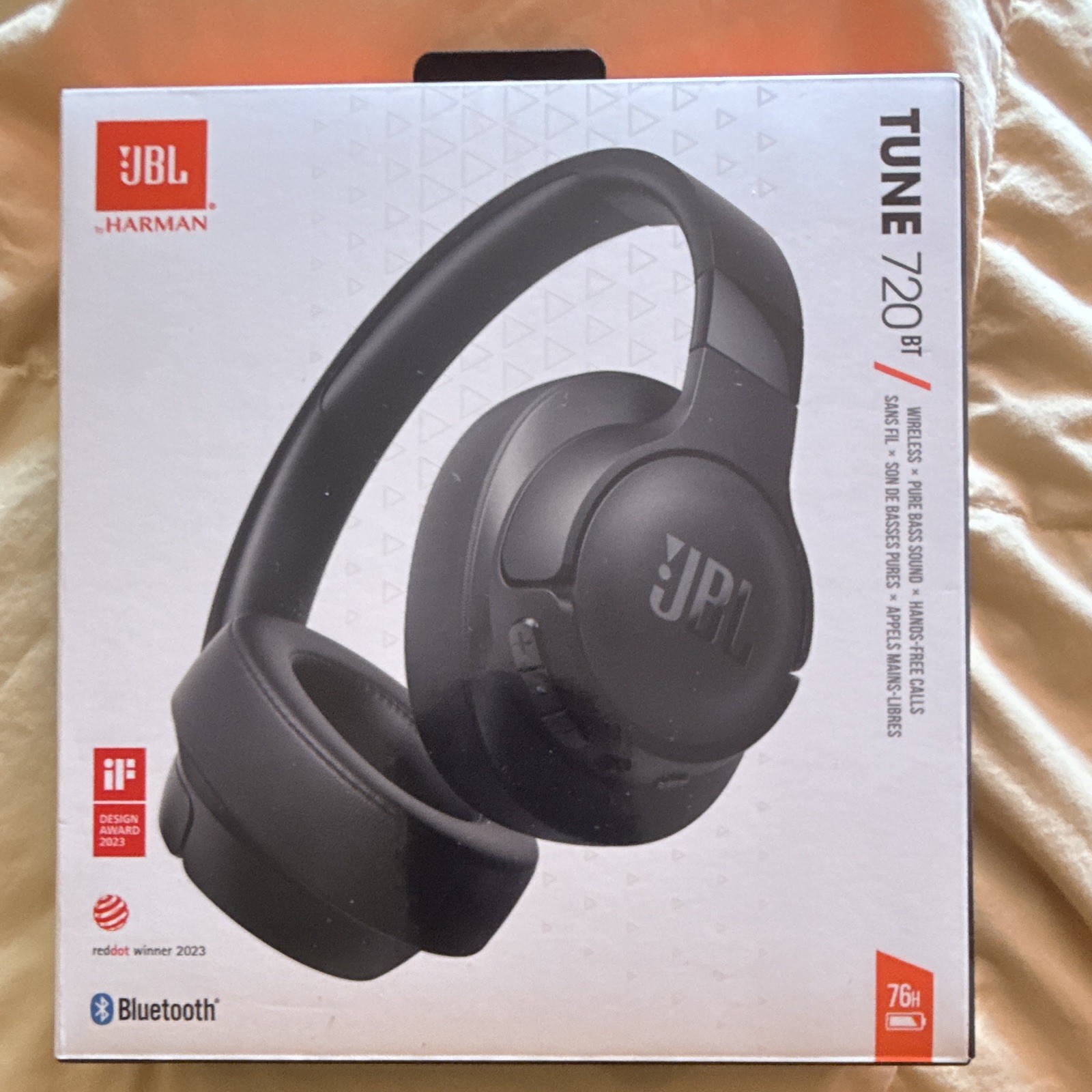 JBL Tune 720BT Bluetooth Over-Ear Headphones Black Foldable Hands-Free 40mm