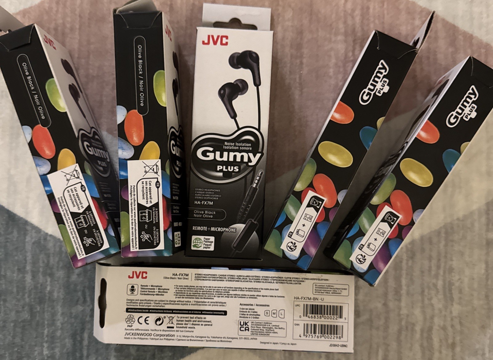 JVC Gumy + USB C Adapter in Ear Earbud Headphones Tested w/ios & Android NWTs