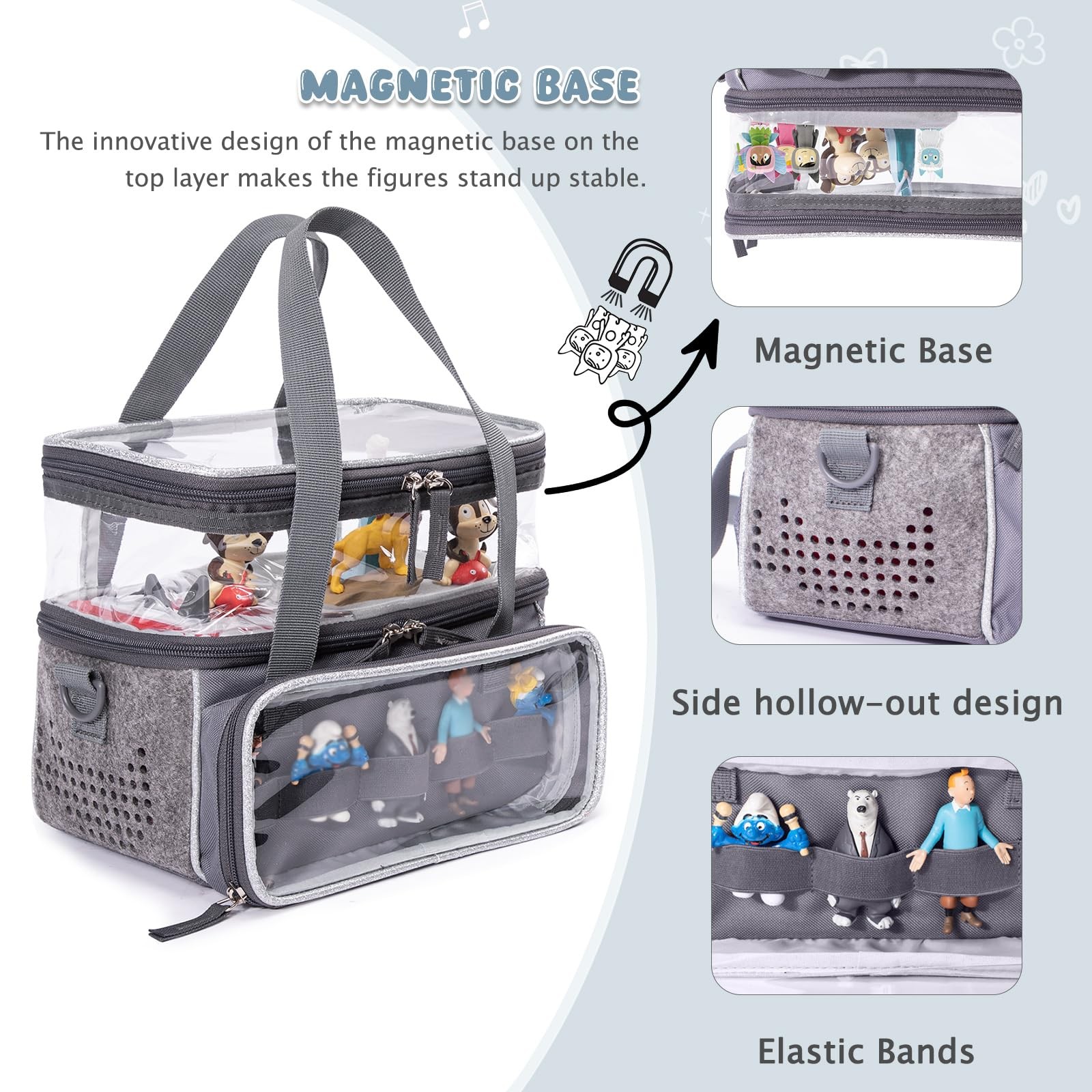 SFYBYHEART Double-Layer Carrying Case with Magnetic Bottom for Tonie Figures …