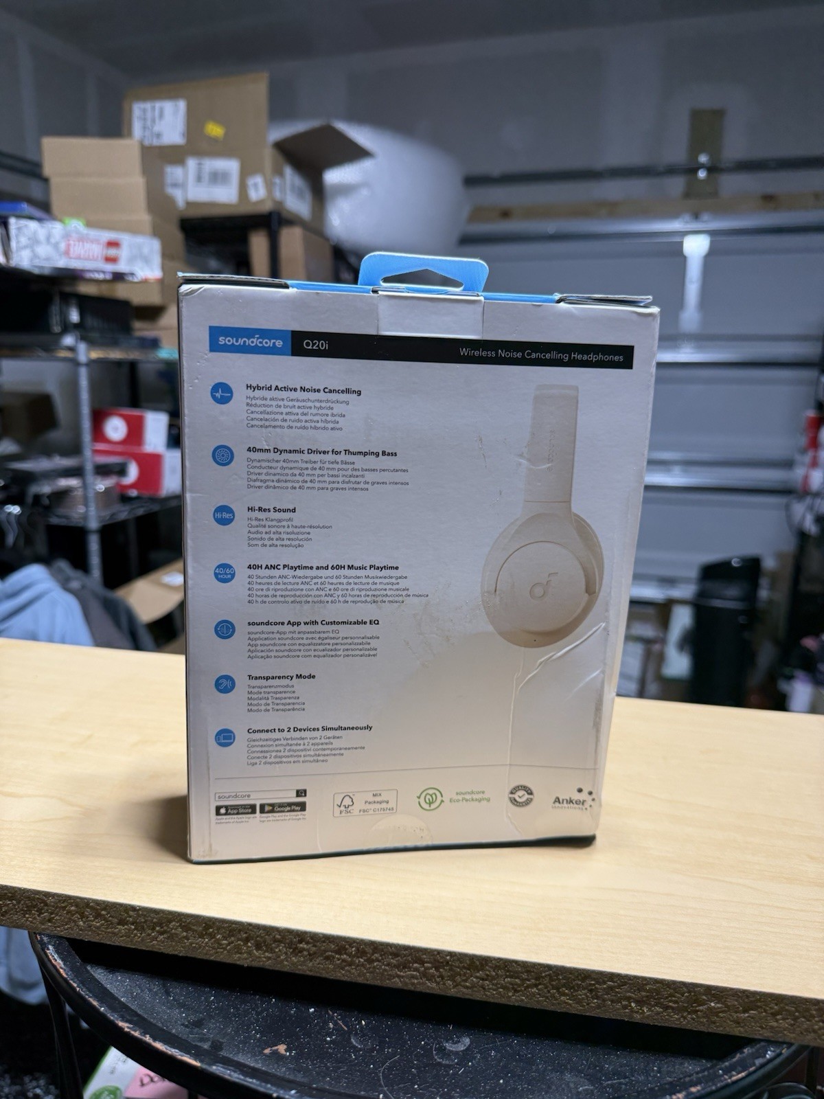 Soundcore Q20i Wireless Noise Cancelling Over-Ear Headphones – White