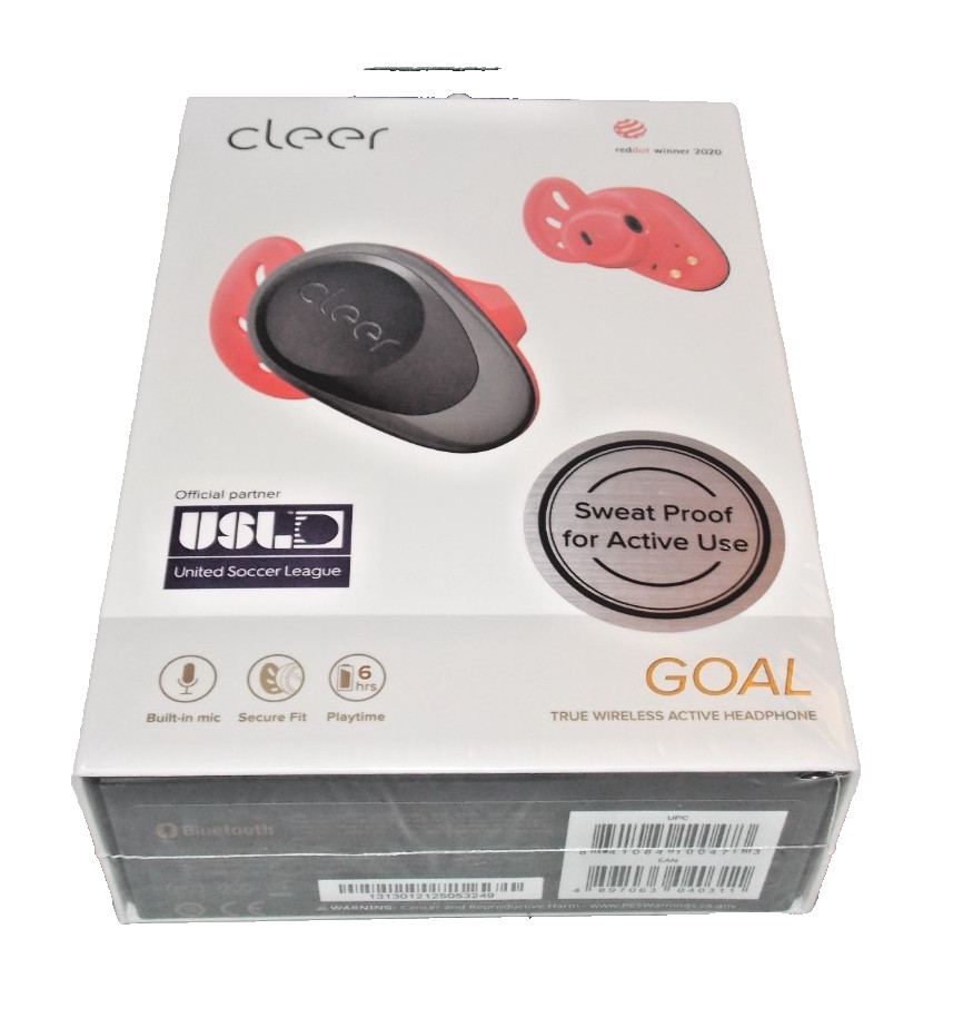 CLEER GOAL BLUETOOTH TRUE WIRELESS ACTIVE HEADPHONES EARBUDS, New Sealed