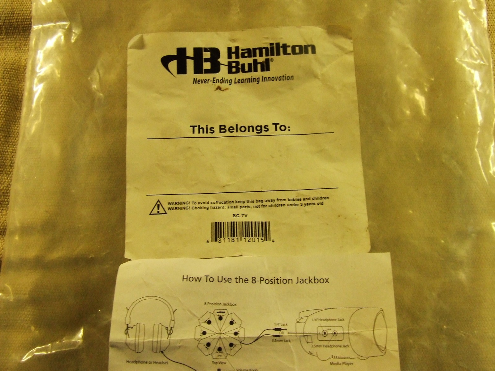 Hamilton Buhl SchoolMate SC-7V Headband Headphones NEW FREE SHIPPING 4PACK