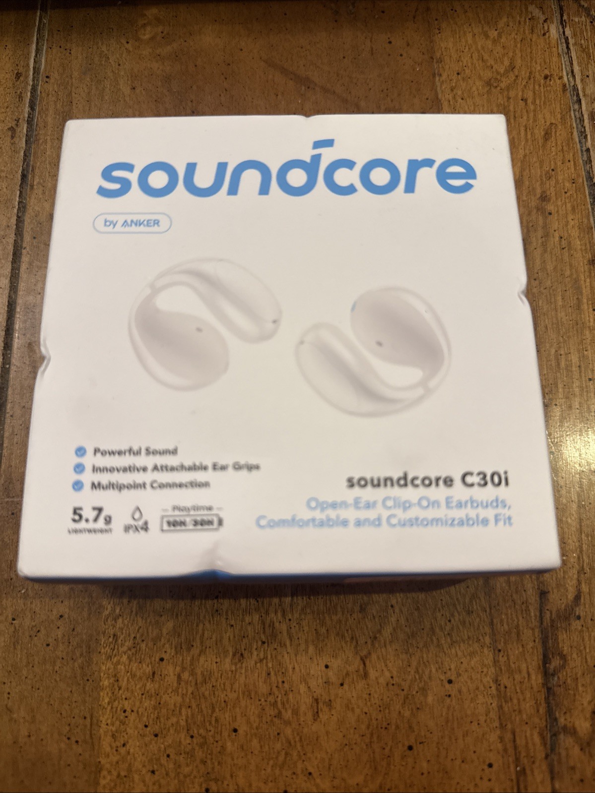 Soundcore C30i Open-Ear Earbuds Clip-On Headphones Comfort 10H/30H Playtime New
