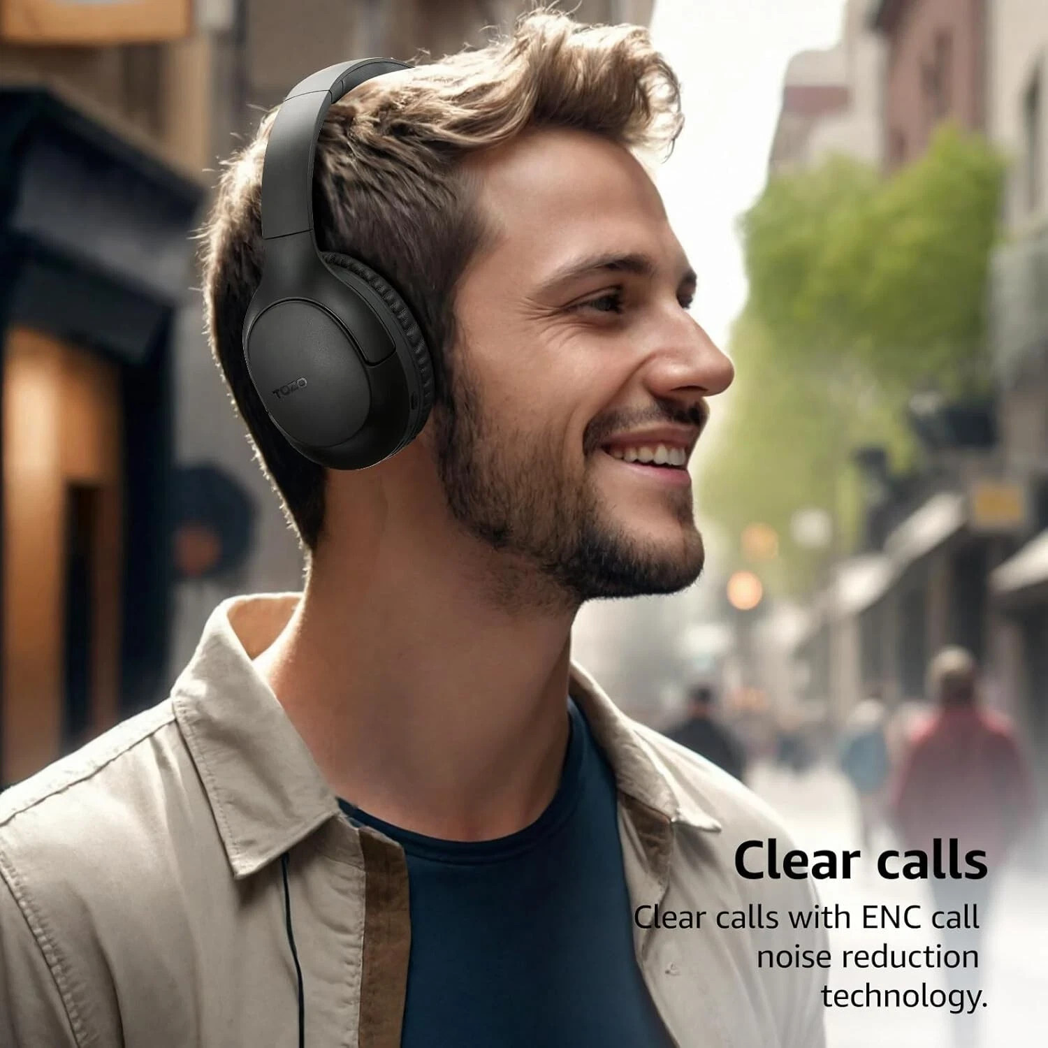 TOZO HA1 Foldable Bluetooth 5.4 Headphone Call Noise Cancelling Wireless Headset