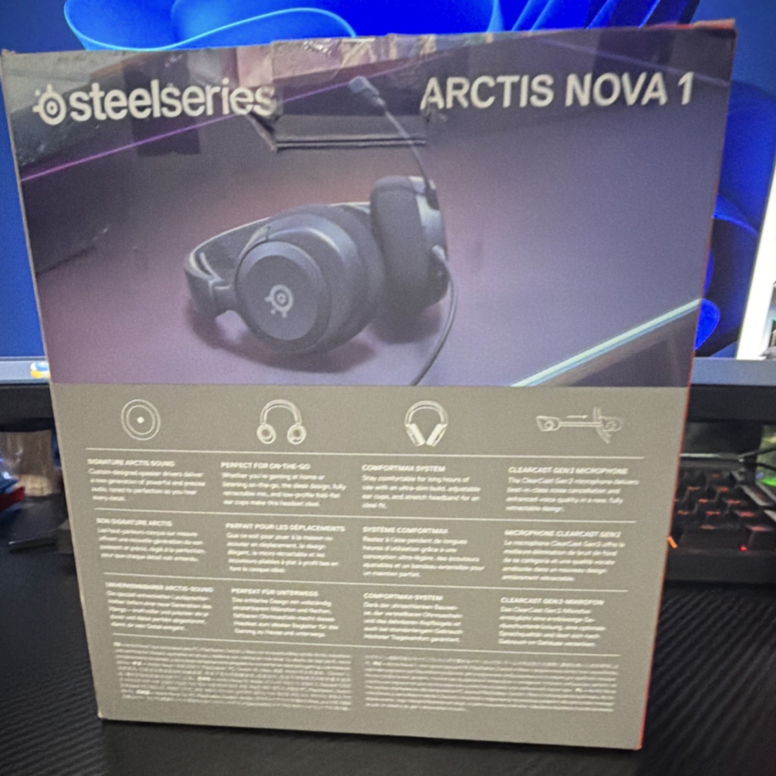 SteelSeries Arctis Nova 1 Black Wired Headset Retractable Mic Multi-Platform