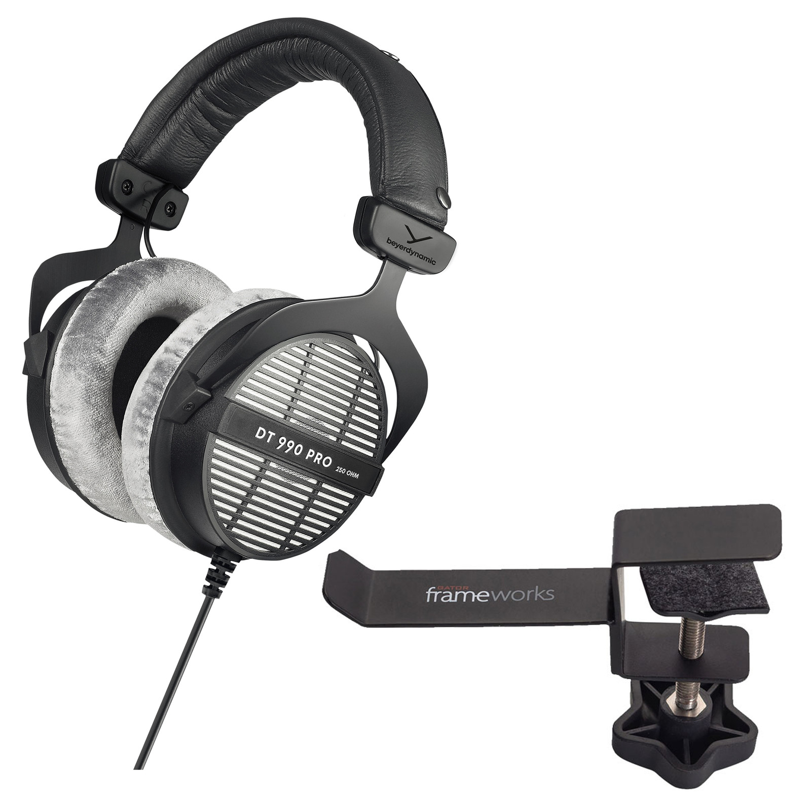 Beyer DT-990 Pro 250 Ohm Headphones + Gator Headphone Hanger