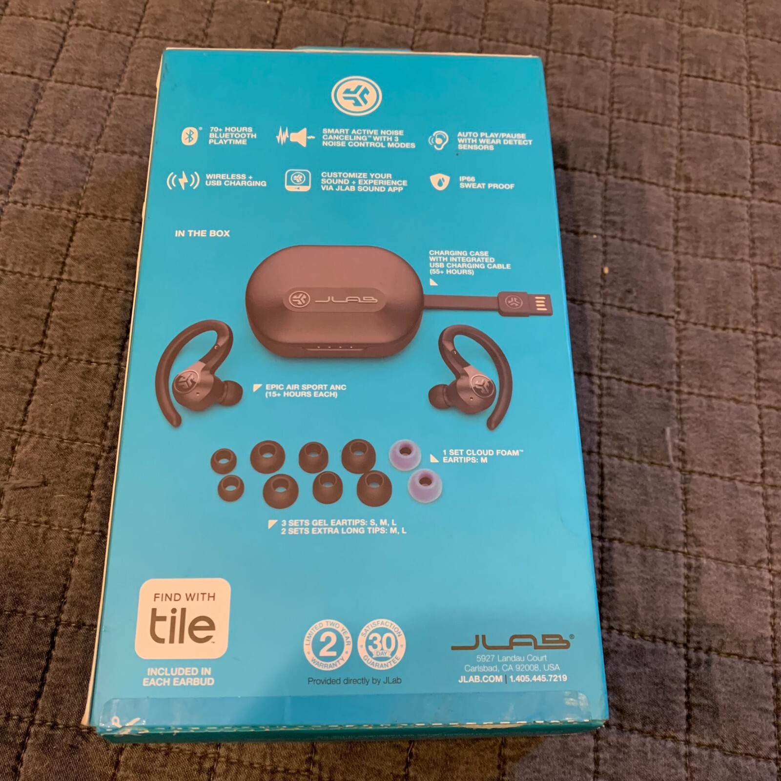 JLab – Epic Air Sport ANC True Wireless Earbuds 2nd Gen -Black [OPEN BOX] NEW