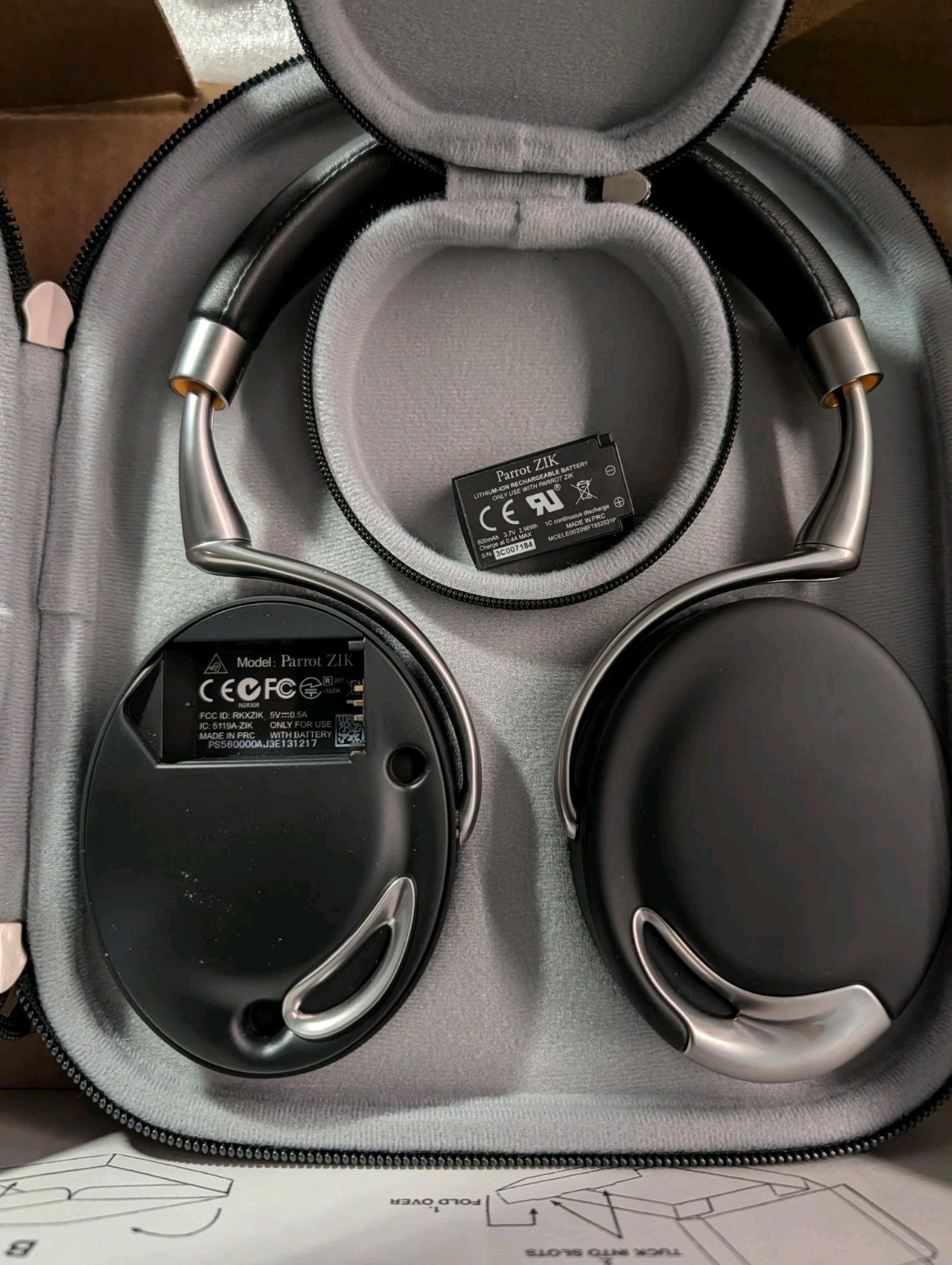 Parrot Zik Wireless Noise Cancelling Headphones with Touch Control – Black