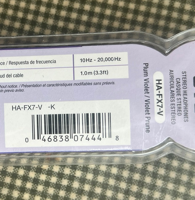 JVC Gumy Plus In-Ear Stereo Headphones Violet Purple HA-FX7-V
