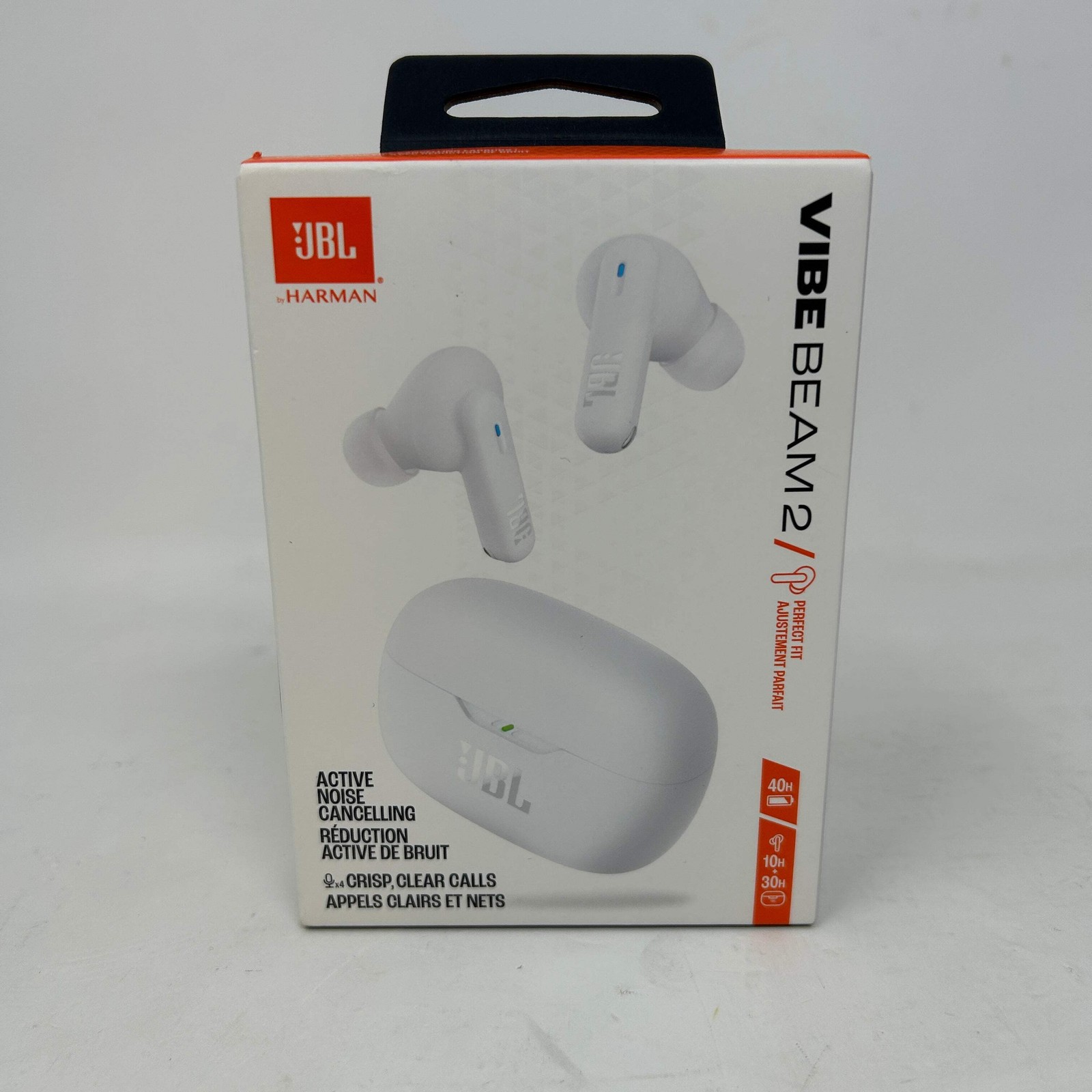 New JBL Vibe Beam 2 Wireless Noise Cancelling Earbuds White JBLVBEAM2WHTAM