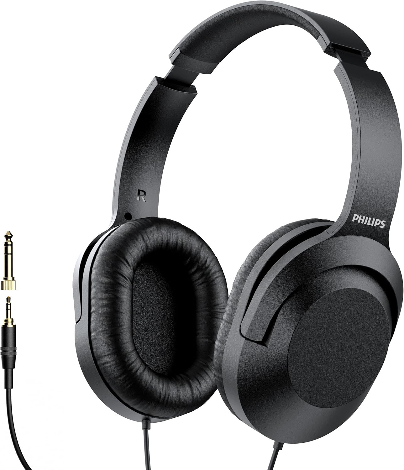Philips Over-Ear Wired Stereo Headphones with 1/4″ Adapter for Studio & Podcast