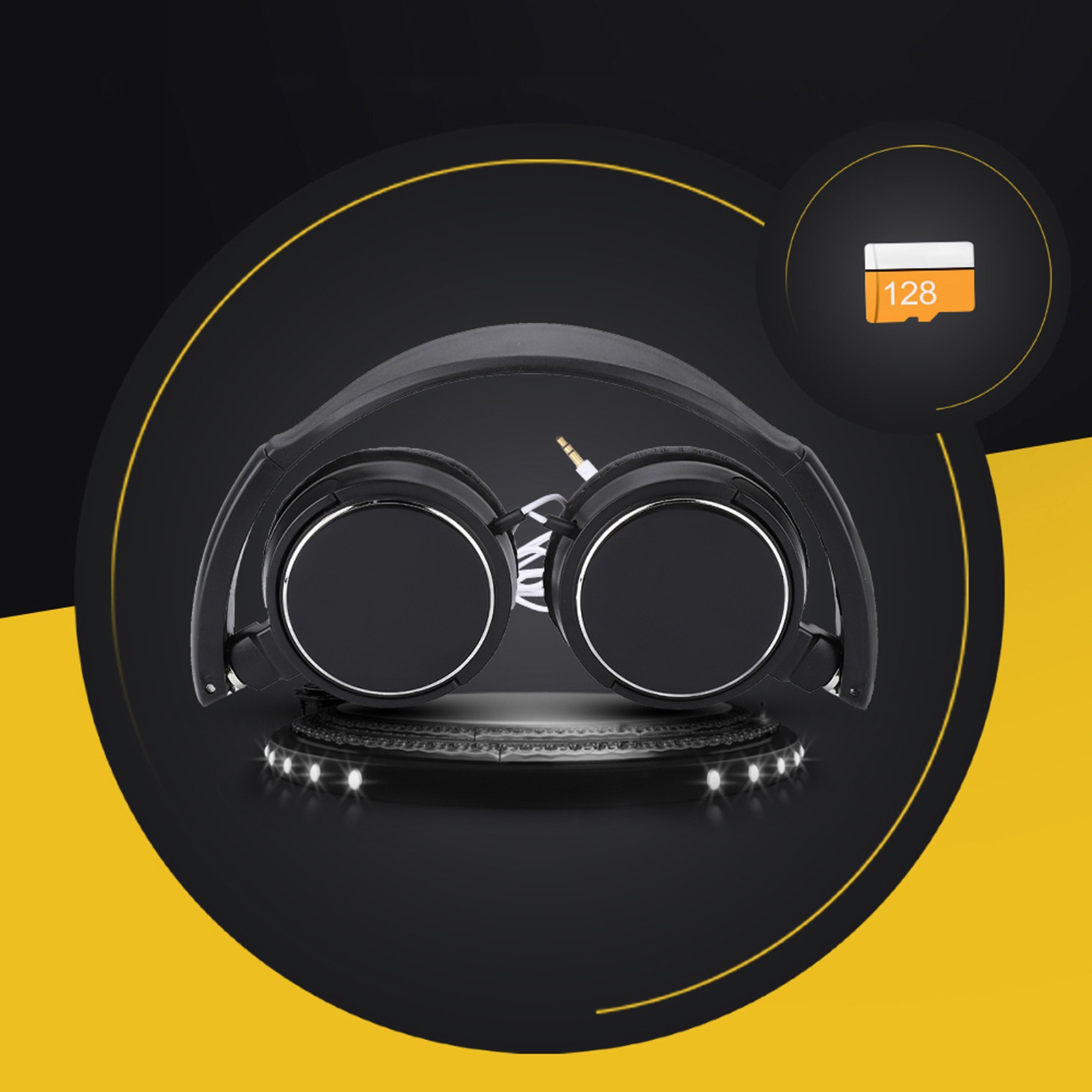 Foldable Wired Headset Compact Comfortable For Everyday Use