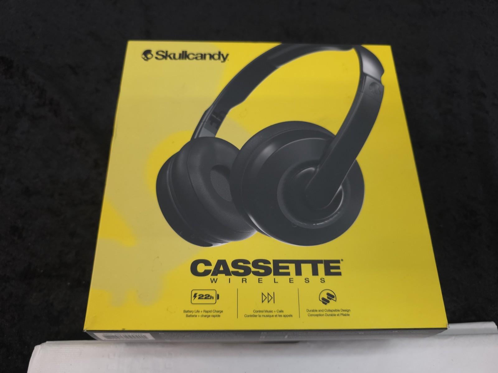 Skullcandy Cassette Wireless Bluetooth On-Ear Headphones Black Foldable
