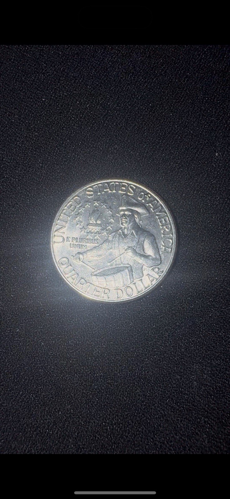 1776-1976 D US Bicentennial Quarter, Rare filled Mint Mark Error