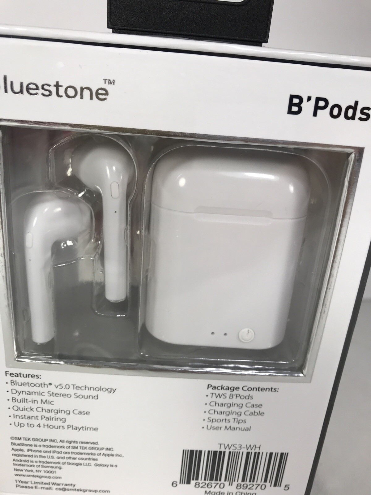Bluetooth wireless Rechargeable Earbuds Factory Sealed Bluestone B’Pod Brand New