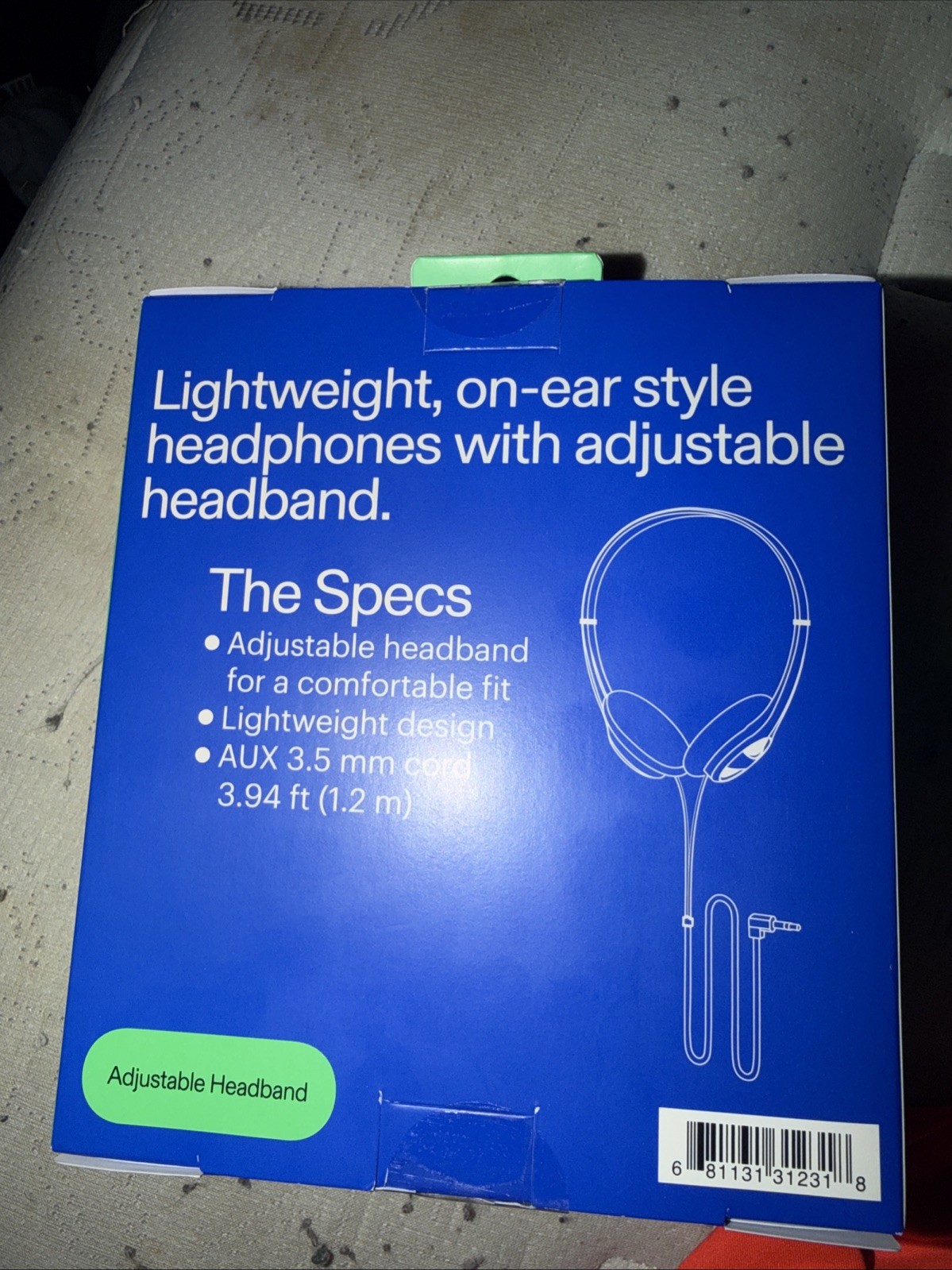 ONN On-Ear Headphones with 3.5mm Jack Adjustable headband *BRAND NEW*
